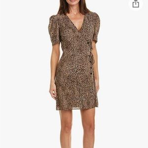1.state animal print asymmetric button front dress never worn size 8